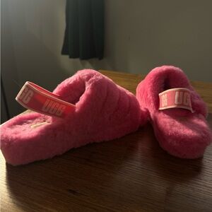 UGG Fluffy Pink Slippers